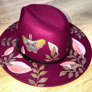 Custom painted floral summer hat